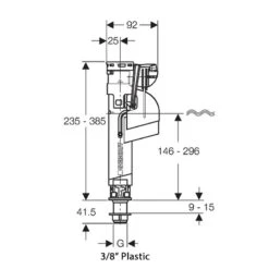 Geberit Type 360 Fill Valve Bottom Connection (3/8" Plastic) -Home Bathroom Store geberit type 360 filling valve bottom connection 3 8 plastic 281.204.00.1 1