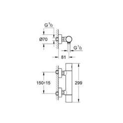 Grohe 1000 Cosmopolitan Bar Mixer Shower Only - Low Pressure -Home Bathroom Store grohe 1000 cosmopolitan bar valve only low pressure 34430 000 1