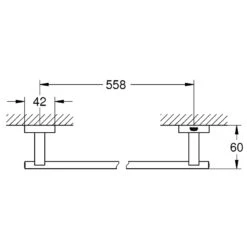 Grohe Essentials Cube Towel Rail - 558mm - Supersteel -Home Bathroom Store grohe essentials cube towel rail 558mm supersteel 40509dc1 2