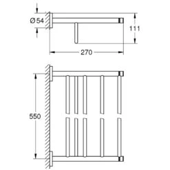 Grohe Essentials Multi Bath Towel Rack - Supersteel 5 Grohe Essentials Multi Bath Towel Rack - Supersteel -Home Bathroom Store grohe essentials multi bath towel rack supersteel 40800dc1 1