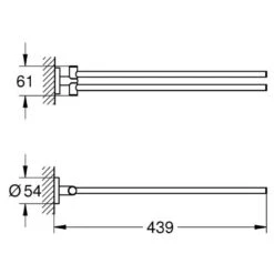 Grohe Essentials Towel Bar - Pivotable - Chrome -Home Bathroom Store grohe essentials towel bar pivotable chrome 40371001 1