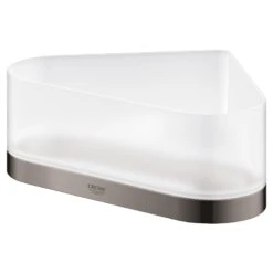 Grohe Selection Corner Shower Tray With Holder - Hard Graphite -Home Bathroom Store grohe selection corner shower tray with holder hard graphite 41038a00 1