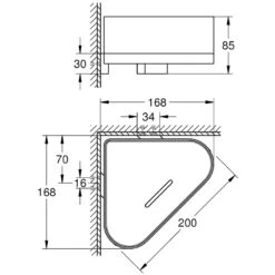 Grohe Selection Corner Shower Tray With Holder - Hard Graphite -Home Bathroom Store grohe selection corner shower tray with holder hard graphite 41038a00 2