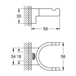 Grohe Selection Double Robe Hook - Supersteel -Home Bathroom Store grohe selection double robe hook supersteel 41049dc0 2