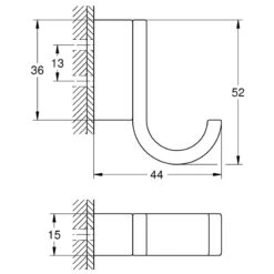 Grohe Selection Single Robe Hook - Brushed Nickel -Home Bathroom Store grohe selection single robe hook brushed nickel 41039en0 2