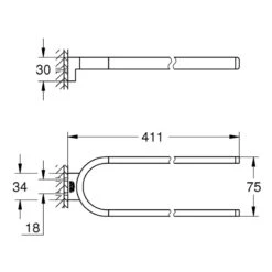 Grohe Selection Towel Holder - Non Pivotable - Hard Graphite -Home Bathroom Store grohe selection towel holder non pivotable hard graphite 41059a00 2
