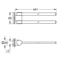 Grohe Selection Towel Holder - Pivotable - Brushed Cool Sunrise 7 Grohe Selection Towel Holder - Pivotable - Brushed Cool Sunrise -Home Bathroom Store grohe selection towel holder pivotable brushed cool sunrise 41063gn0 2
