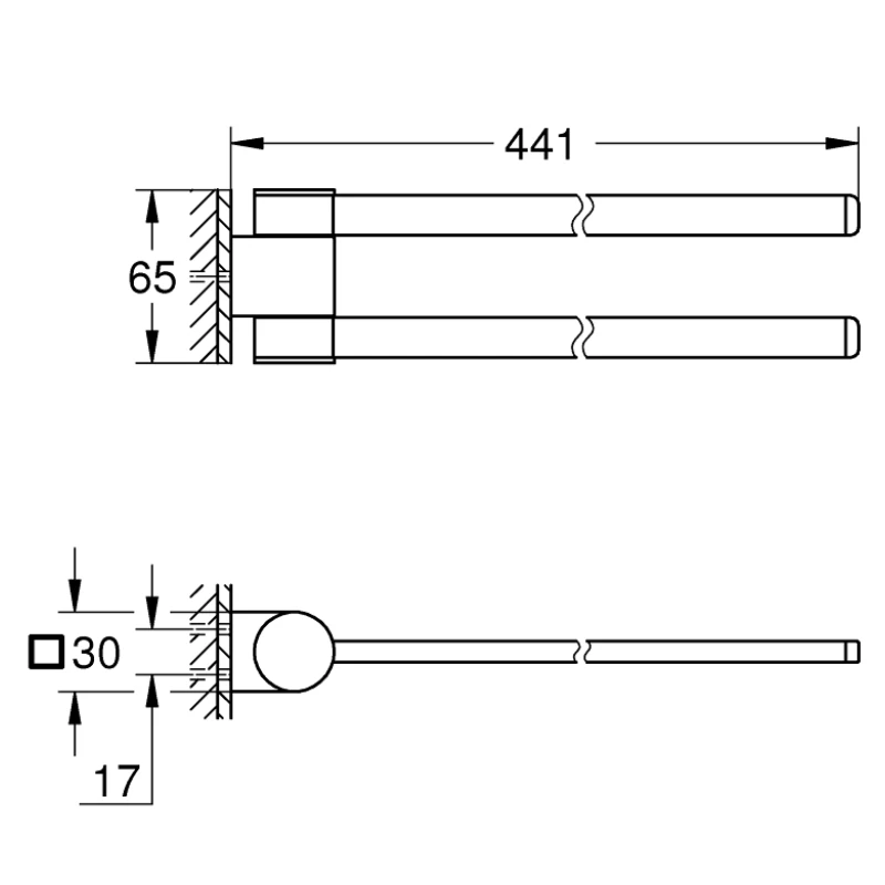 Grohe Selection Towel Holder - Pivotable - Brushed Cool Sunrise 5 Grohe Selection Towel Holder - Pivotable - Brushed Cool Sunrise - Image 3