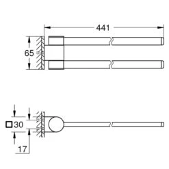 Grohe Selection Towel Holder - Pivotable - Brushed Hard Graphite -Home Bathroom Store grohe selection towel holder pivotable brushed hard graphite 41063al0 2