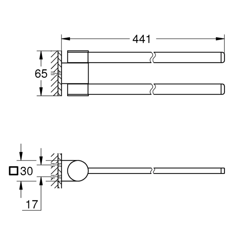 Grohe Selection Towel Holder - Pivotable - Brushed Nickel 5 Grohe Selection Towel Holder - Pivotable - Brushed Nickel - Image 3