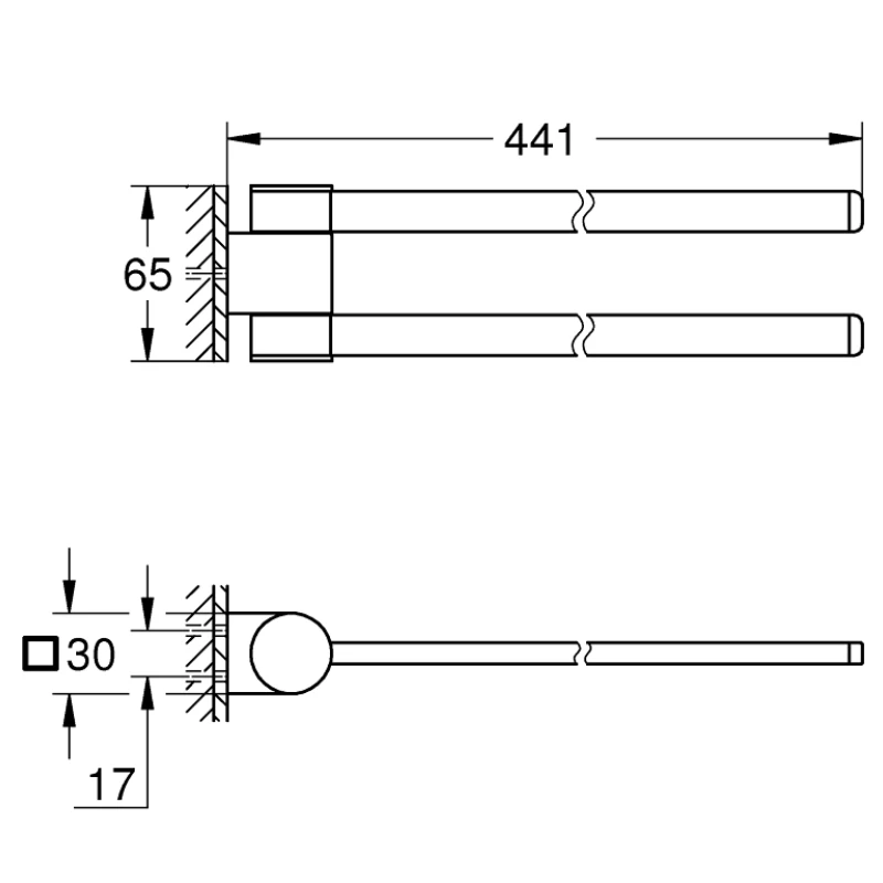 Grohe Selection Towel Holder - Pivotable - Hard Graphite 5 Grohe Selection Towel Holder - Pivotable - Hard Graphite - Image 3