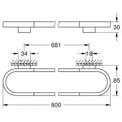 Grohe Selection Towel Rail - 800mm - Brushed Nickel 7 Grohe Selection Towel Rail - 800mm - Brushed Nickel -Home Bathroom Store grohe selection towel rail 800mm brushed nickel 41058en0 2