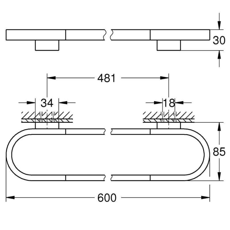 Grohe Selection Towel Rail - 600mm - Warm Sunset 5 Grohe Selection Towel Rail - 600mm - Warm Sunset - Image 3