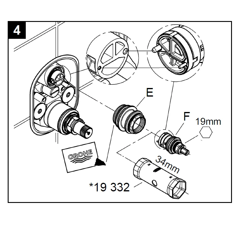 Grohe Aquadimmer- Diverter/flow Cartridge On/off 5 Grohe Aquadimmer- Diverter/flow Cartridge On/off - Image 3