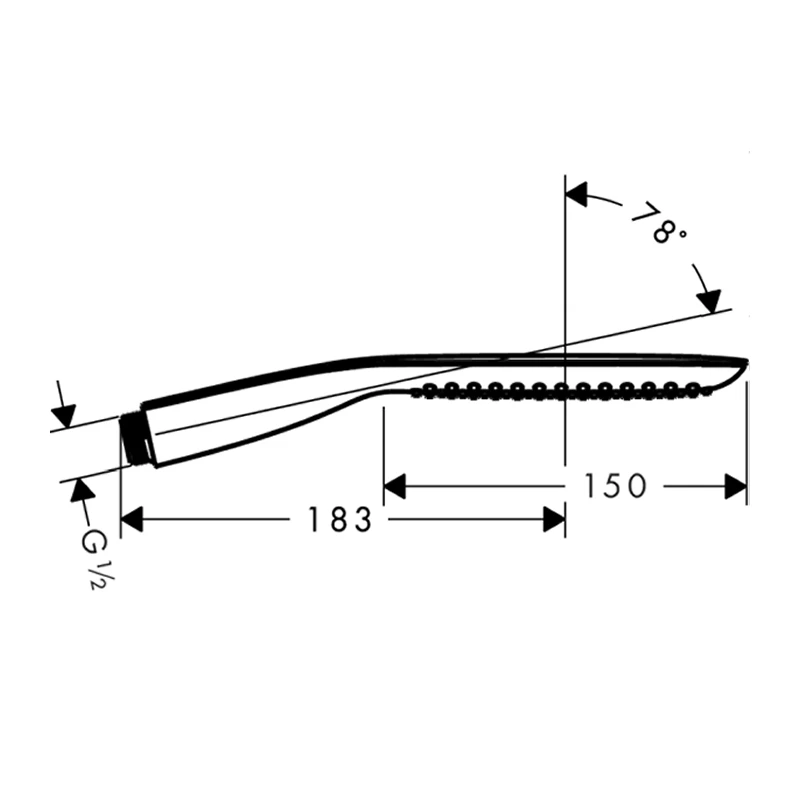 Hansgrohe PuraVida 120 1 Spray Baton Shower Head 4 Hansgrohe PuraVida 120 1 Spray Baton Shower Head - Image 2