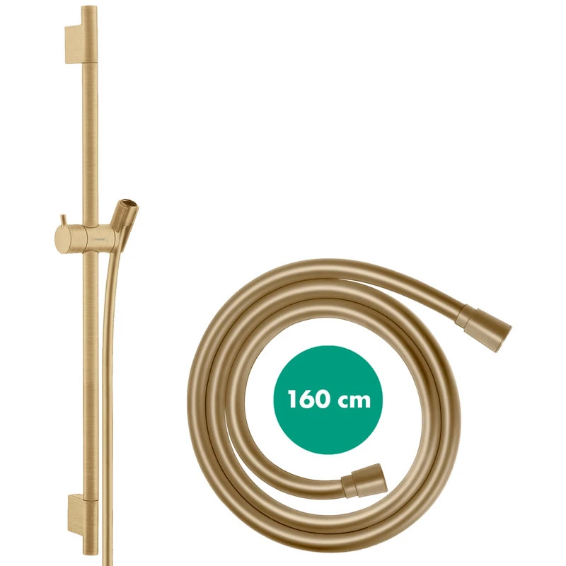 Hansgrohe Unica Shower Rail S Puro - 65cm With Shower Hose - Polished Gold Optic 4 Hansgrohe Unica Shower Rail S Puro - 65cm With Shower Hose - Polished Gold Optic - Image 2