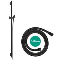 Hansgrohe Unica Shower Rail S Puro - 90cm With Shower Hose - Matt Black 6 Hansgrohe Unica Shower Rail S Puro - 90cm With Shower Hose - Matt Black -Home Bathroom Store hansgrohe unica shower rail s puro 90 cm with shower hose matt black 28631670 1
