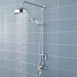 Hudson Reed Victorian Grand Rigid Riser Kit With Diverter - Chrome 5 Hudson Reed Victorian Grand Rigid Riser Kit With Diverter - Chrome -Home Bathroom Store hudson reed victorian grand rigid riser kit with diverter chrome am312 1