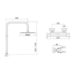 Inta Enzo Deluxe Safe Touch Dual Thermostatic Bar Mixer Shower - Chrome -Home Bathroom Store inta enzo deluxe safe touch dual thermostatic bar mixer shower chrome en10036cp 1