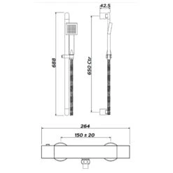 Inta Nulo Safe Touch Thermostatic Bar Mixer Shower - Chrome -Home Bathroom Store inta nulo safe touch thermostatic bar mixer shower chrome cb10031cp 1
