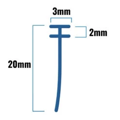 Inventive Creations Small Tee Profile Seal - 1900mm Long -Home Bathroom Store inventive creations small tee profile seal 1900mm long stp 1900 1