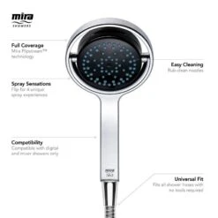 Mira 360m Shower Head - Chrome/black 9 Mira 360m Shower Head - Chrome/black -Home Bathroom Store mira 360m shower head chrome black 1688.201 3