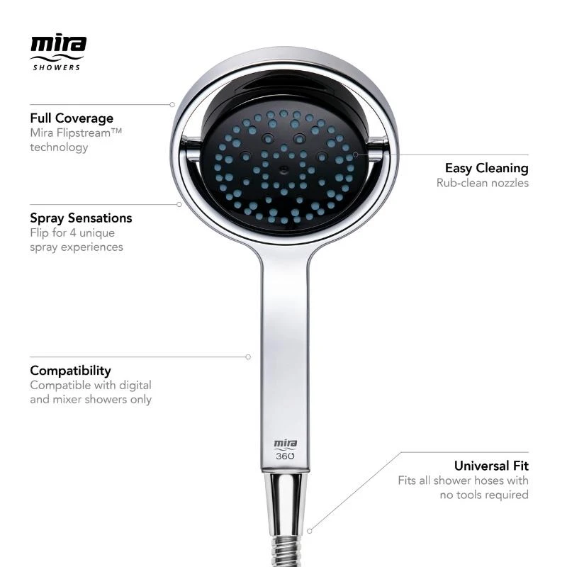 Mira 360m Shower Head - Chrome/black 6 Mira 360m Shower Head - Chrome/black - Image 4