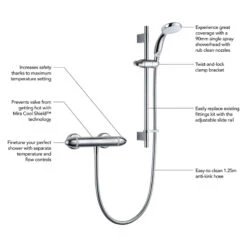 Mira Coda Pro EV MK3 Thermostatic Bar Mixer Shower - Chrome 7 Mira Coda Pro EV MK3 Thermostatic Bar Mixer Shower - Chrome -Home Bathroom Store mira coda pro ev thermostatic bar mixer shower chrome 1836.005 2