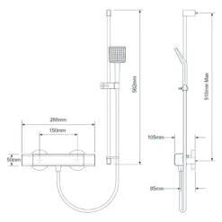 Mira Honesty EV Thermostatic Bar Mixer Shower - Chrome -Home Bathroom Store mira honesty ev thermostatic bar mixer shower chrome 1.1901.001 3