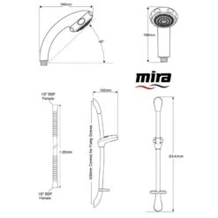 Mira Logic LF9 Shower Fittings Kit - Chrome 9 Mira Logic LF9 Shower Fittings Kit - Chrome -Home Bathroom Store mira logic lf9 shower fittings kit chrome 1605.154 3