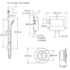 Mira Mode Next Gen Ceiling Fed Digital Shower - High Pressure -Home Bathroom Store mira mode ceiling fed digital shower high pressure 1.1980.003 3
