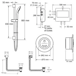 Mira Mode Next Gen Dual Bath Fill/Digital Shower - High Pressure -Home Bathroom Store mira mode dual bath fill digital shower high pressure 1.1980.011 3