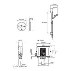 Mira Platinum Rear Fed Digital Shower - High Pressure -Home Bathroom Store mira platinum biv rear fed high pressure 1666.200 3