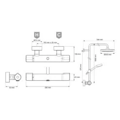 Mira Relate ERD Bar Mixer Shower With Diverter - Chrome -Home Bathroom Store mira relate erd bar mixer shower 2.1878.002 3