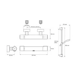Mira Relate EV MK1 Bar Mixer Shower - Chrome -Home Bathroom Store mira relate ev bar shower mixer chrome 2.1878.001 3