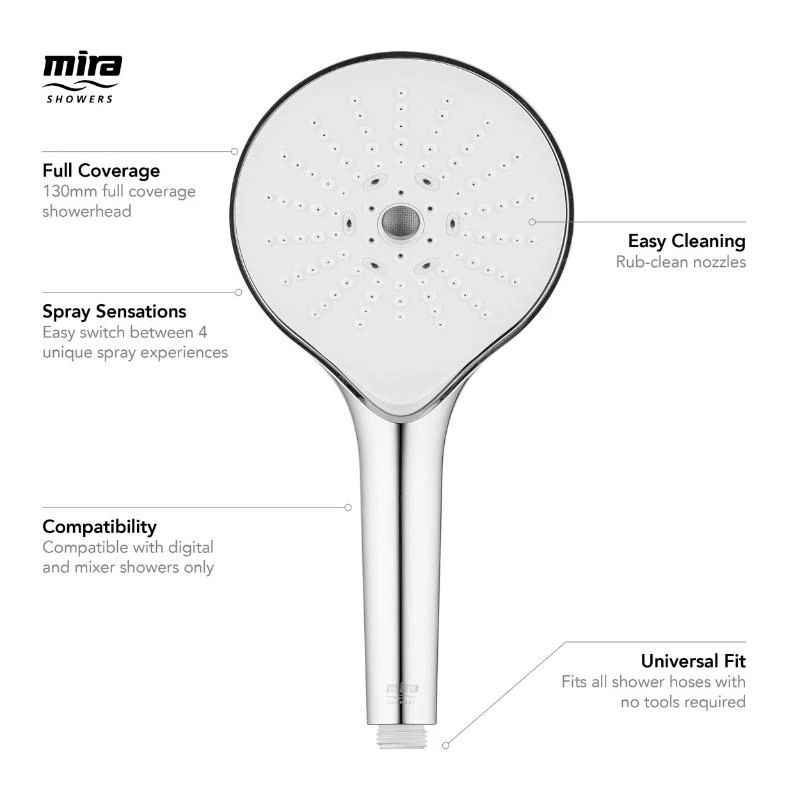 Mira Switch 4 Spray Shower Head - Chrome 6 Mira Switch 4 Spray Shower Head - Chrome - Image 4