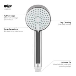 Mira Beat 4-mode 9cm Shower Head - Chrome 9 Mira Beat 4-mode 9cm Shower Head - Chrome -Home Bathroom Store mira beat 4 mode shower head chrome 2.1703.012 3