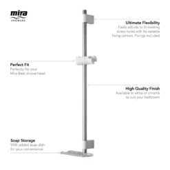 Mira Beat Slide Bar Kit - White/chrome 7 Mira Beat Slide Bar Kit - White/chrome -Home Bathroom Store mira beat slide bar kit white chrome 2.1703.017 1