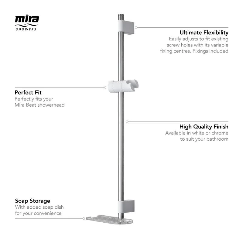 Mira Beat Slide Bar Kit - White/chrome 4 Mira Beat Slide Bar Kit - White/chrome - Image 2