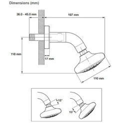 Rada SH1 UK Fixed Shower Head Single Mode 5 Rada SH1 UK Fixed Shower Head Single Mode -Home Bathroom Store rada sh1 uk fixed shower head single mode 72966 cp 1